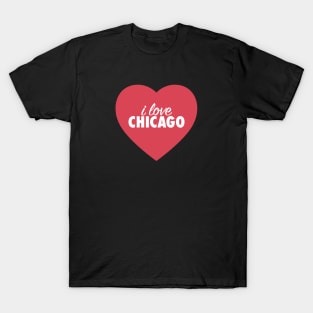 I Love Chicago In Red Heart T-Shirt